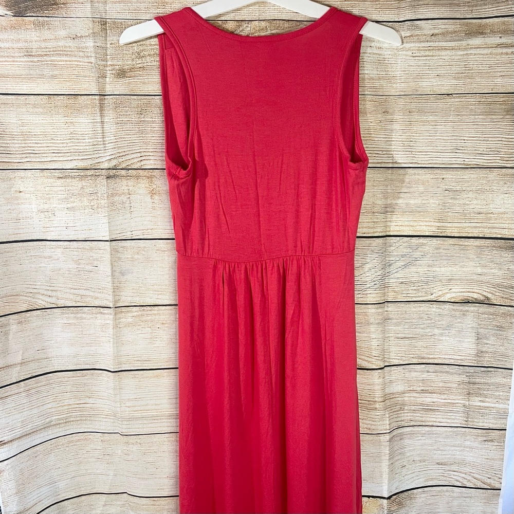 Loveappella v-neck jersey stretch orange maxi sleeveless dress Size XS pullover - Picture 8 of 9